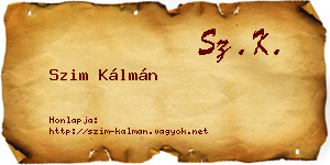 Szim Kálmán névjegykártya